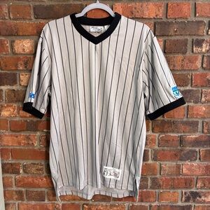 Honigs whistle stop mens striped referee umpire shirt blokecore gray L